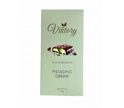 Млечен шоколад с крем от Шамфъстък Viktory 70g Млечен шоколад с крем от Шамфъстък Viktory 70g
